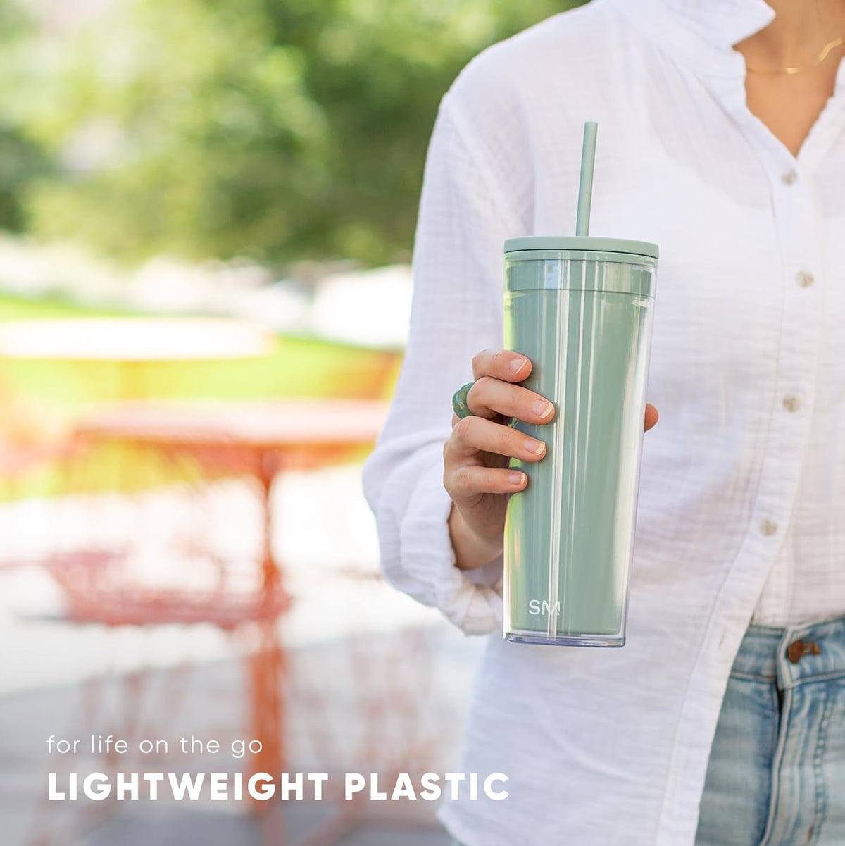 Plastic Tumbler with Straw | 24oz | Pink