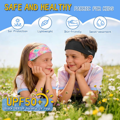 Kids Sports Headbands for Girls Boys, Moisture Wicking Sweatbands