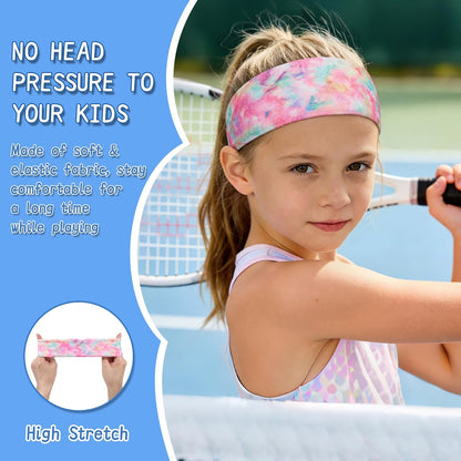 Kids Sports Headbands for Girls Boys, Moisture Wicking Sweatbands