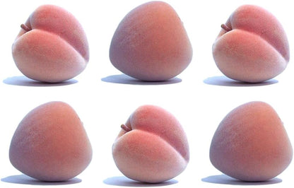 Pack of 6 Artificial Peach Large Fake Fruits Six-Pieces Plastic Decorative Peaches Pink Fruit