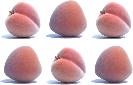 Pack of 6 Artificial Peach Large Fake Fruits Six-Pieces Plastic Decorative Peaches Pink Fruit