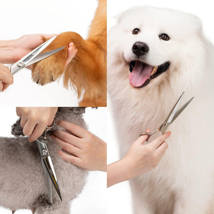 High-end Professional Dog Grooming Scissors Pet Grooming Shears 7.5 Inches Extremely Very Sharp Made Of Advanced Stainless Steel Alloy By Hand For Dog Cat And Horse Breeder