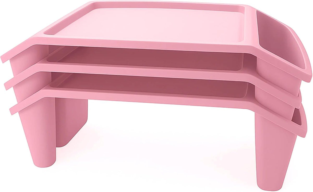 Lap Desk, Pink, Portable Kids & Teens Desk 5-18, Lightweight Plastic Workspace, Built-in Storage, Easy to Clean, No Assembly, 3-Pack (00460U03C)