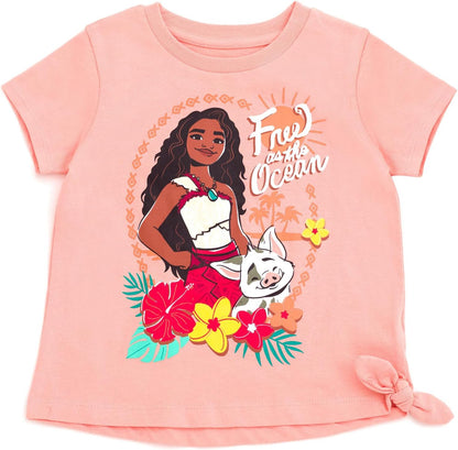 Floral T-Shirt and Chambray Shorts Outfit Set Infant to Big Kid Sizes (12 Months - 14-16)