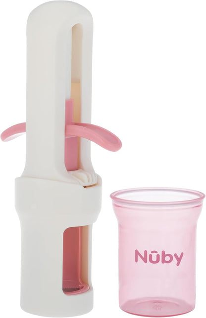 Nuby Grape Cutter Tool for Baby Food - Grape Slicer with Travel Lid - Safe to Use - Easy to Clean - Perfect for Snacks, Meals, and Baby-Led Weaning - Pink