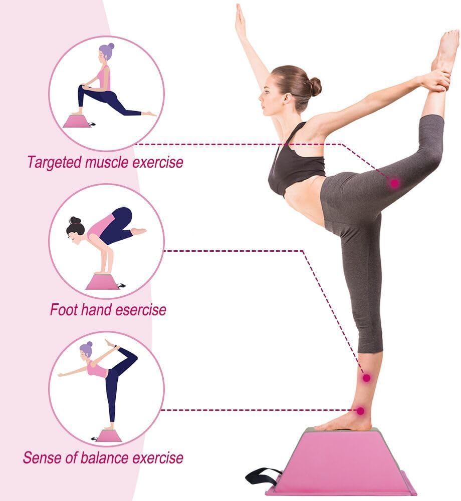 Cheerleading Balance Trainer, Portable Cheer Stunt Stand, PU Non-Slip Cheer Flyer Stand for Children Kids Cheer Dance & Gymnastics Home Practice, Promotion Flexibility Core Strength and Conditioning