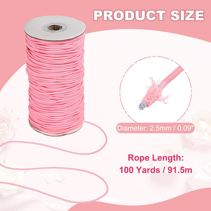 Stretchy String for Bracelets, Elastic Crystal Thread Stretch Elastic Beading Cord 2.5mm & Peach Pink-Fitting for(Bracelets/Sewing/Beading/Necklace/Jewelry Making/Crafts DIY)