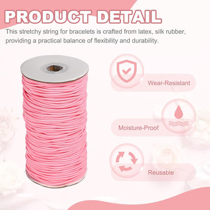 Stretchy String for Bracelets, Elastic Crystal Thread Stretch Elastic Beading Cord 2.5mm & Peach Pink-Fitting for(Bracelets/Sewing/Beading/Necklace/Jewelry Making/Crafts DIY)