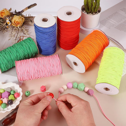 Stretchy String for Bracelets, Elastic Crystal Thread Stretch Elastic Beading Cord 2.5mm & Peach Pink-Fitting for(Bracelets/Sewing/Beading/Necklace/Jewelry Making/Crafts DIY)