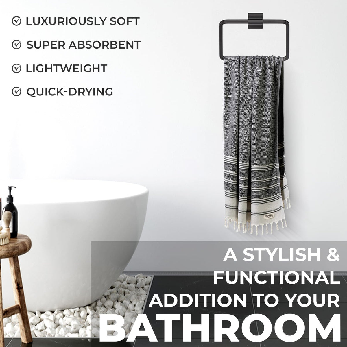 100% Certified Organic Turkish Cotton Bath & Beach Towel, 71x36 in.