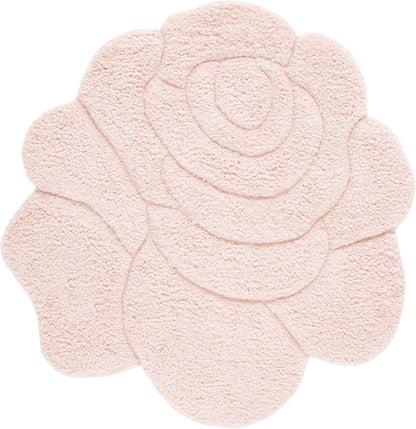 Novelty Collection Area Rug - 6' Round, Blush & Pink, Handmade Floral Wool, Ideal for High Traffic Areas in Living Room, Bedroom (NOV903U)
