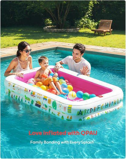 Kiddie Pool, Alphabet and Number Design, 65 x 39 in, Pink