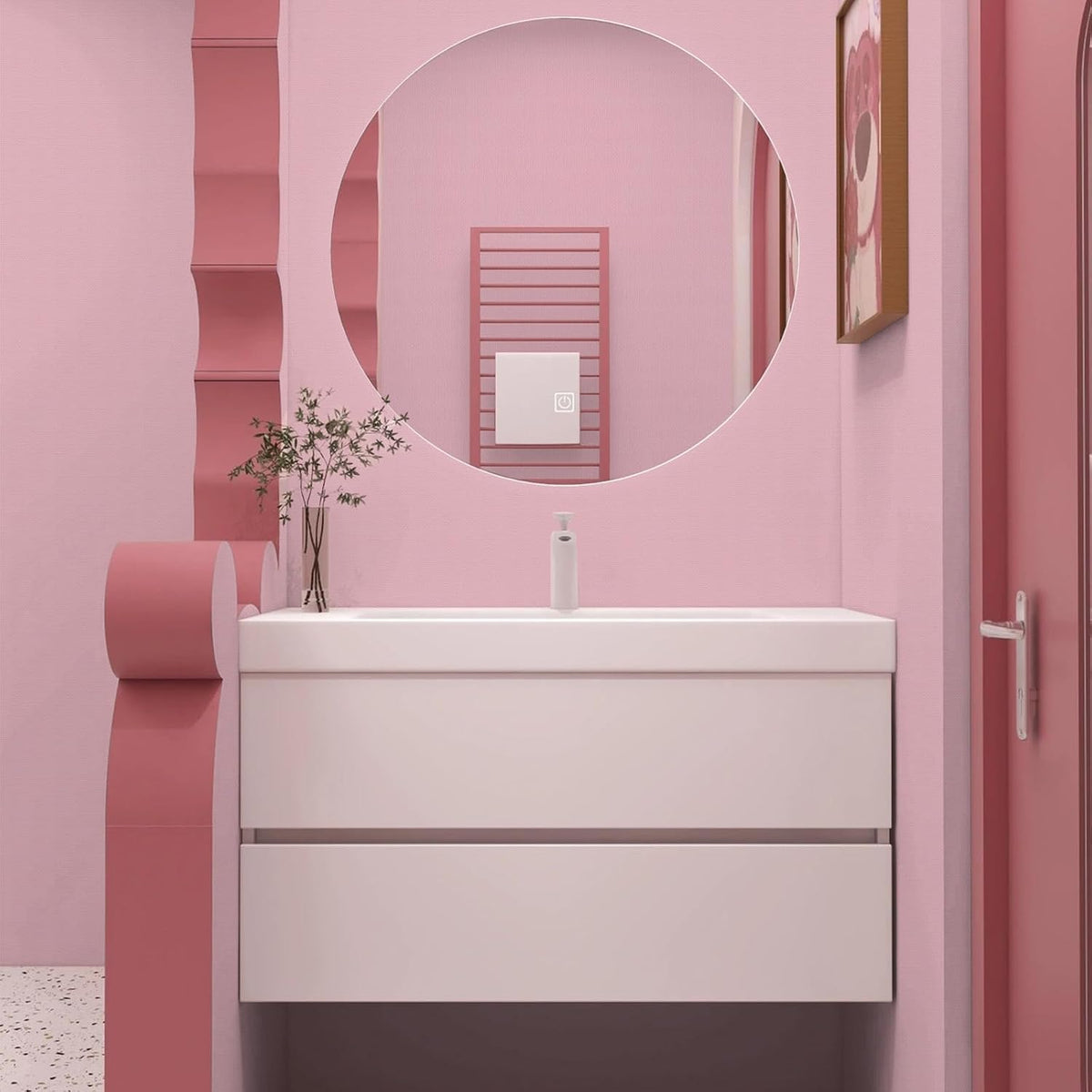 Pink Peel and Stick Wallpaper Self-Adhesive Contact Paper Not Ease Torn