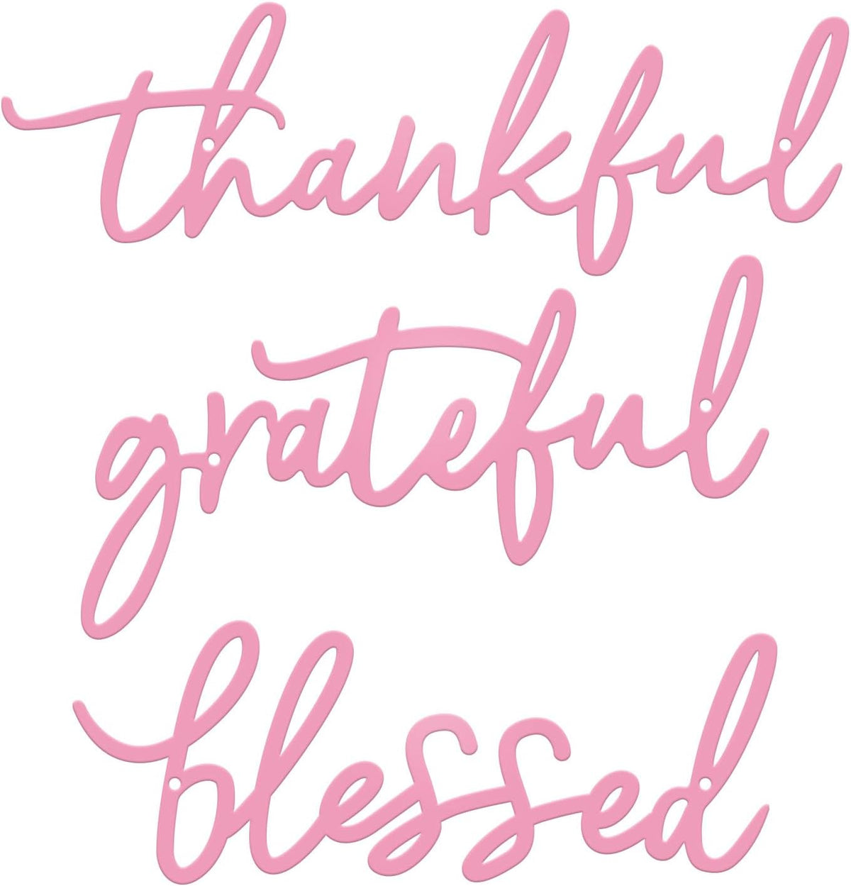 3 Pieces Thankful Grateful Blessed Letter Sign Metal Wall Decor
