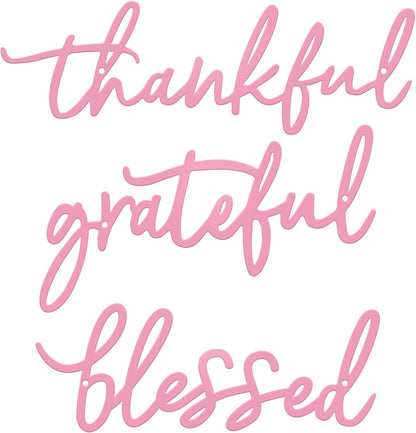 3 Pieces Thankful Grateful Blessed Letter Sign Metal Wall Decor
