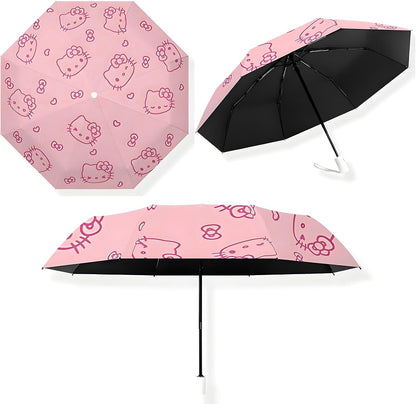 Automatic Umbrella for Women Kids Girls Compact Travel Rain Sun Uv Protection Portable Foldable