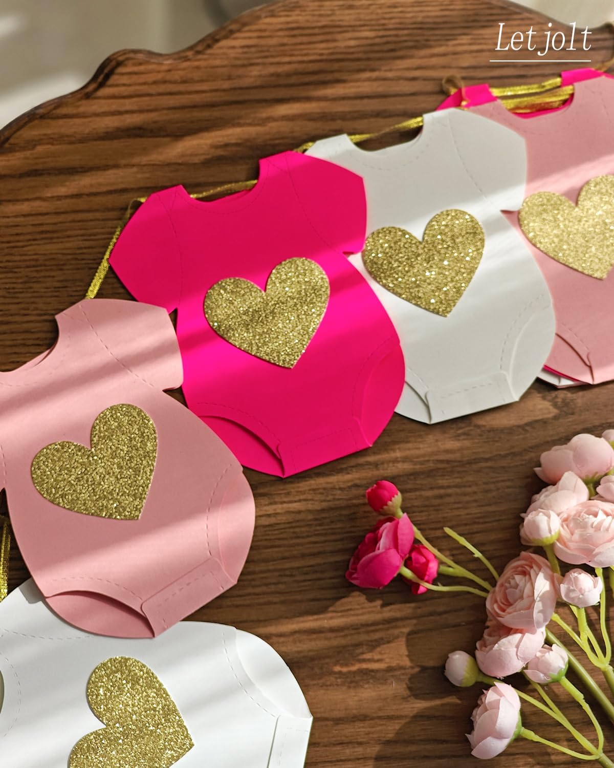 Pink Baby Shower Girls Garland Gender Reveal Banner 9 Flags