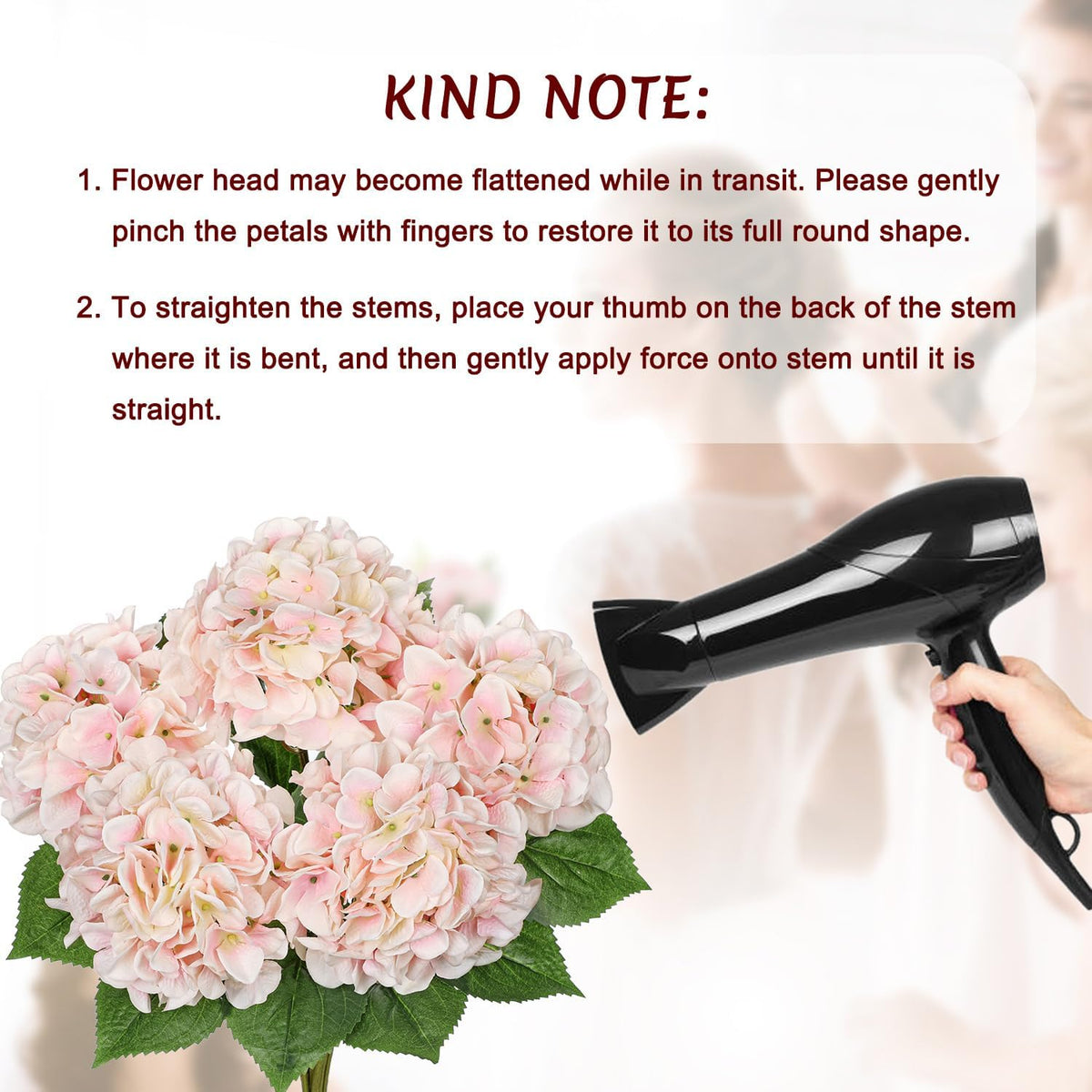 Light Pink Hydrangea Artificial Flowers Large Artificial Hydrangeas Silk Flowers for Home Decor Indoor Wedding Flowers Bouquets Faux Flowers Kitchen Centerpiece Table Decorations