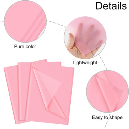 60 Sheets Pink Tissue Paper Set Valentines Gift Wrap Paper(Pink)