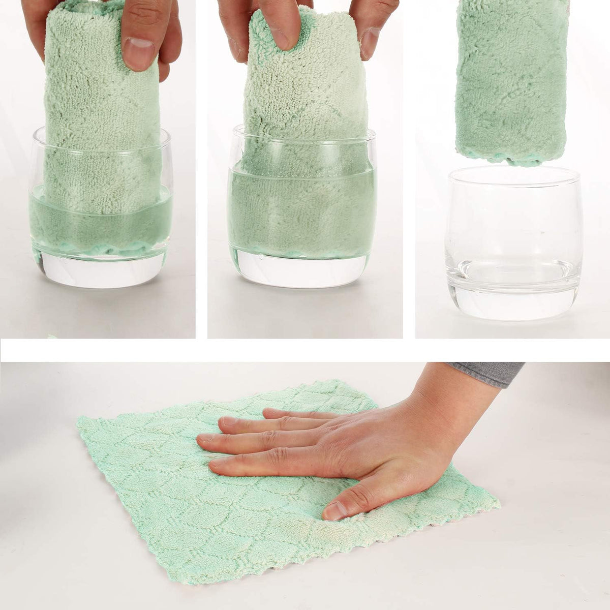 Microfiber Dish Cloths for Washing Dishes 5 Pack, Pink-Green