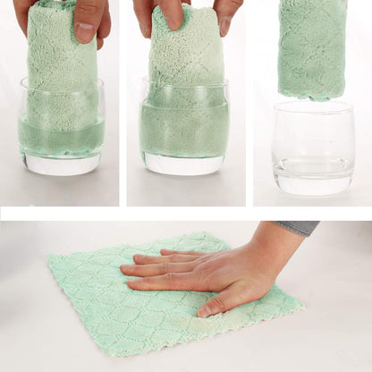 Microfiber Dish Cloths for Washing Dishes 5 Pack, Pink-Green