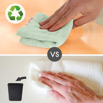 Microfiber Dish Cloths for Washing Dishes 5 Pack, Pink-Green