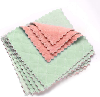 Microfiber Dish Cloths for Washing Dishes 5 Pack, Pink-Green