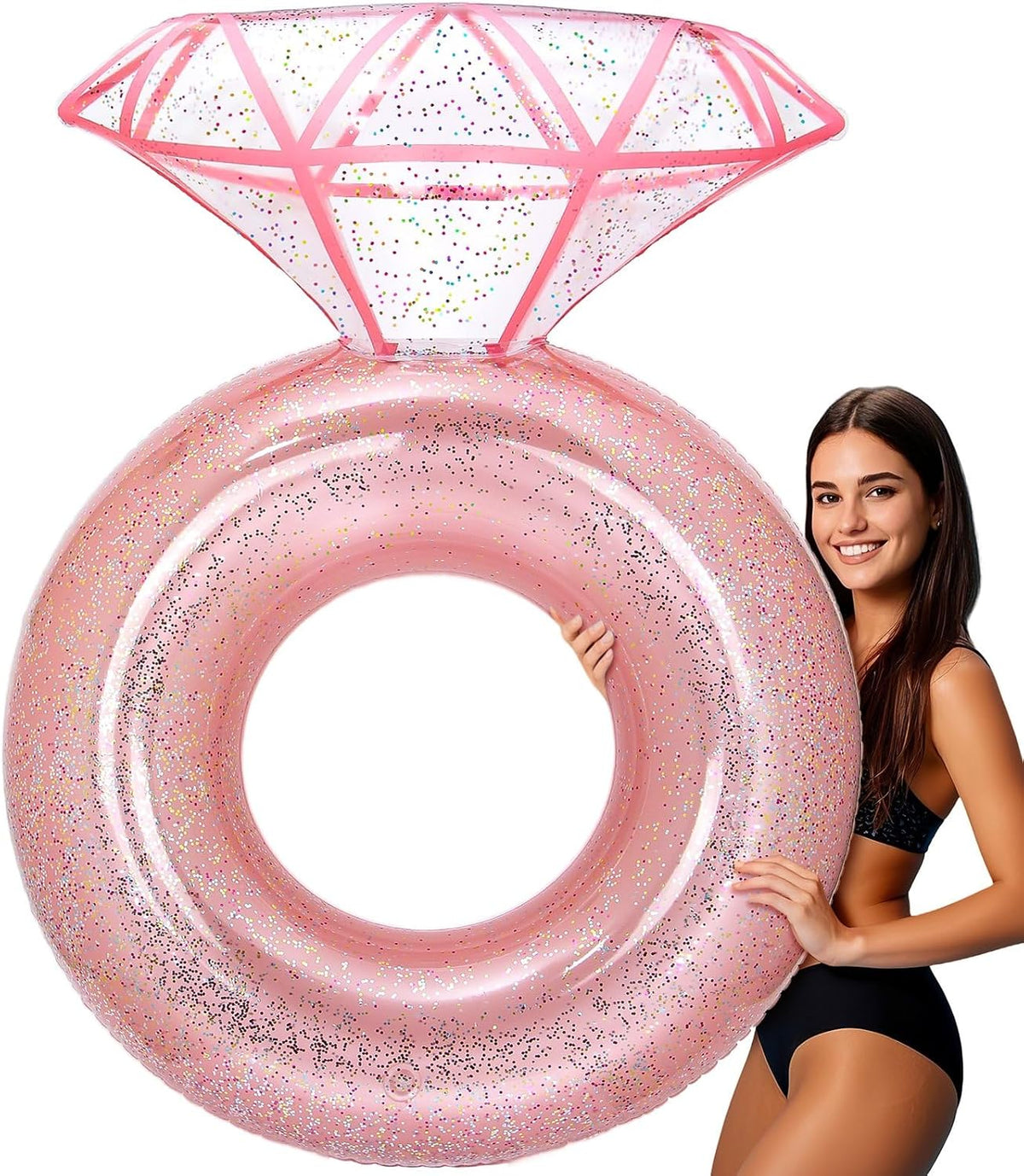 Pool Floats, Inflatable Diamond Ring Pool Float for Bachelorette Party, Engagement Ring Floatie for Beach Party & Tubes Pool Toys Float for Adults
