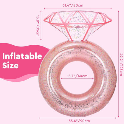 Pool Floats, Inflatable Diamond Ring Pool Float for Bachelorette Party, Engagement Ring Floatie for Beach Party & Tubes Pool Toys Float for Adults