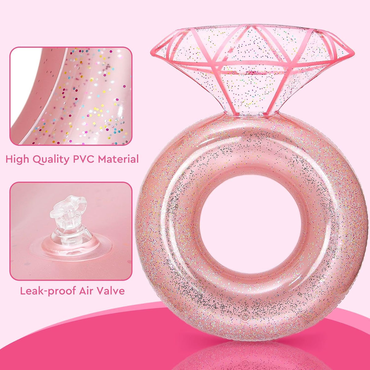 Pool Floats, Inflatable Diamond Ring Pool Float for Bachelorette Party, Engagement Ring Floatie for Beach Party & Tubes Pool Toys Float for Adults
