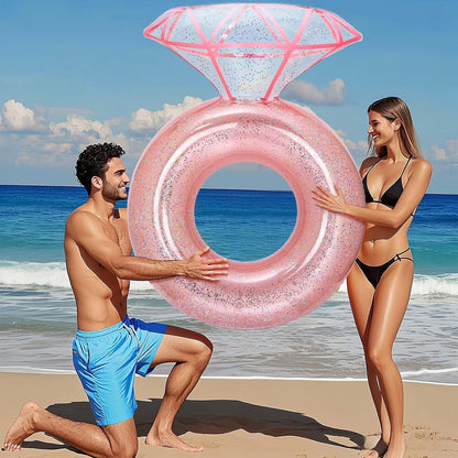 Pool Floats, Inflatable Diamond Ring Pool Float for Bachelorette Party, Engagement Ring Floatie for Beach Party & Tubes Pool Toys Float for Adults