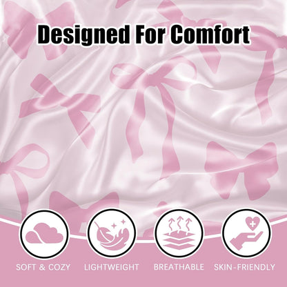 2 Pack Satin Pillowcase, Smooth Silk Pillowcase with Hidden