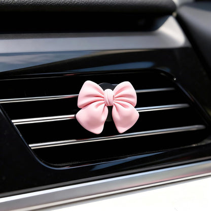 6 pcs Pink Bow Car Air Vent Clips Coquette Cute Girly Car Decor Accessories Interior Aesthetic Decorations Charm Stuff for Women Girl