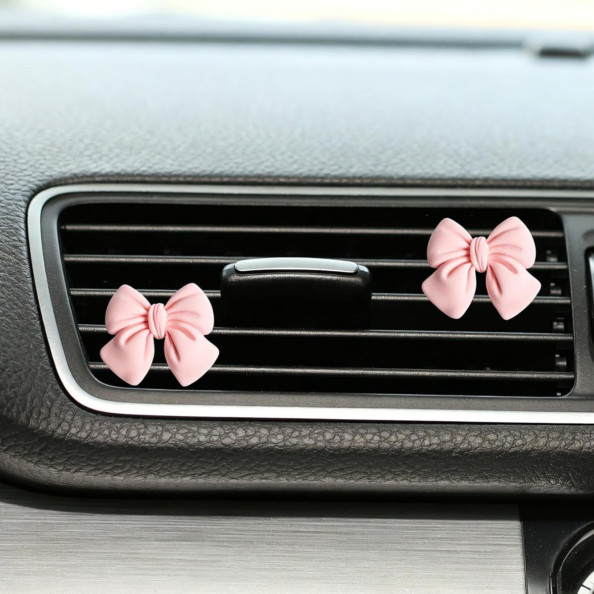 6 pcs Pink Bow Car Air Vent Clips Coquette Cute Girly Car Decor Accessories Interior Aesthetic Decorations Charm Stuff for Women Girl