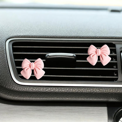 6 pcs Pink Bow Car Air Vent Clips Coquette Cute Girly Car Decor Accessories Interior Aesthetic Decorations Charm Stuff for Women Girl