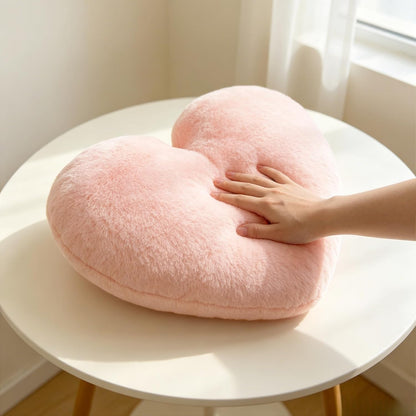 2 Pcs Pink Heart Pillow 16" Cute Decorative Throw Pillows for Bed Couch
