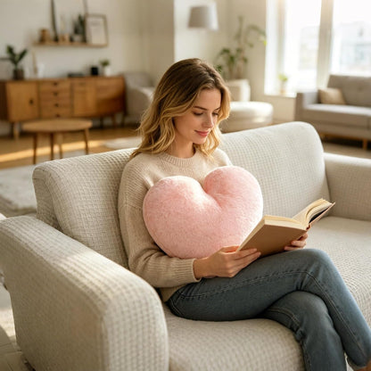 2 Pcs Pink Heart Pillow 16" Cute Decorative Throw Pillows for Bed Couch