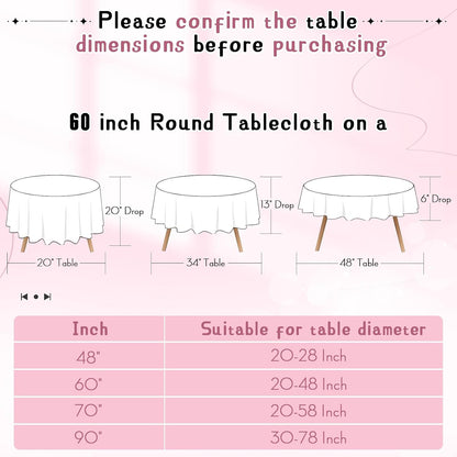 60 Inch Round Satin Tablecloth Pink 1 Pack