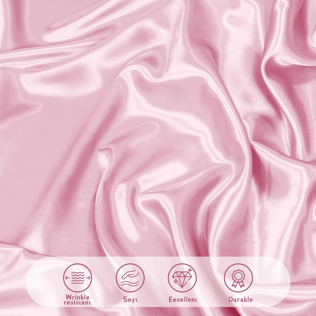 60 Inch Round Satin Tablecloth Pink 1 Pack