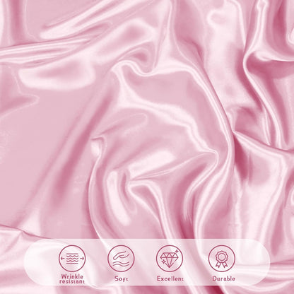 60 Inch Round Satin Tablecloth Pink 1 Pack