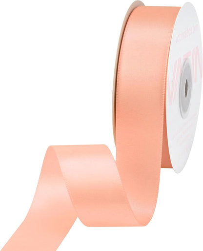 Peach Satin Ribbon 1 Inch x 50 Yards for Gift Wrapping