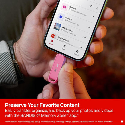 256GB Phone Drive with USB Type-C - for Smartphones, Tablets, and Computers - Up to 150MB/s, USB 3.2 Gen 1 - Seastar Pink - SDIXS0N-256G-GN6NG
