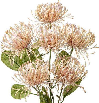 33" Pink Artificial Mums Flowers Sping Summer Chrysanthemum Flowers 2Pcs Fake Spider Mum Flower Arrangement Faux Pincushion Flower with 3 Heads Long Stem Bouquet Home Decor