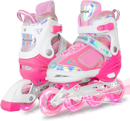Adjustable Inline Skates for Kids Boys Girls Youth Blades Roller Skates with Light up Wheels Ages 4-16
