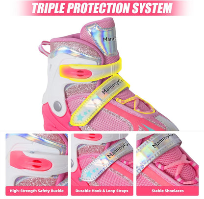 Adjustable Inline Skates for Kids Boys Girls Youth Blades Roller Skates with Light up Wheels Ages 4-16