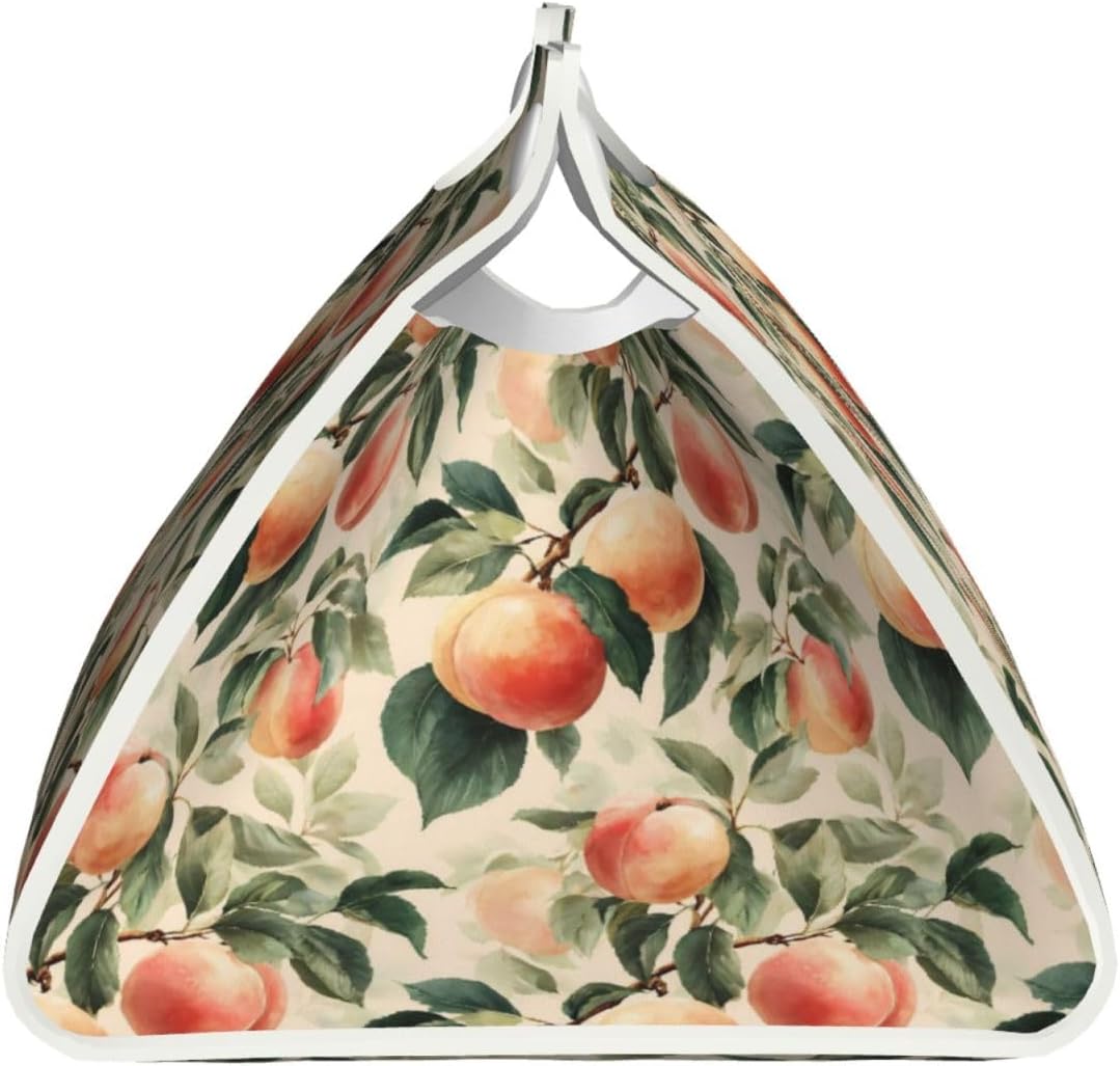 Peach Print Tissue Box Cover,Rectangular Pu Leather Tissue Holder for Bathroom Living Room Office