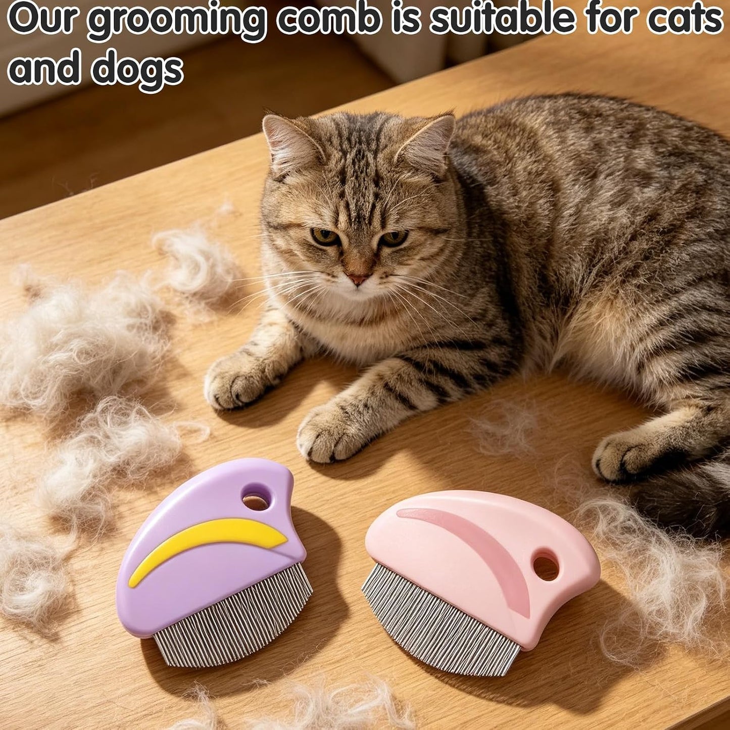 2pcs Pink ＆ Purple Pet Grooming Brush Tools, Dog Eye Flea Comb For Small Dogs for Cats & Dogs Eye Area Grooming Removing Stains Dirt Debris