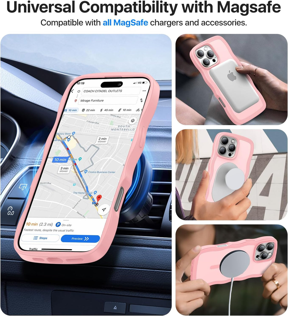 Magnetic for iPhone 16 Pro Case,[Compatible with MagSafe][Military-Grade Drop Protection][Anti-Yellowing] Shockproof Protective Translucent Matte Cover for iPhone 16 Pro Phone Case,Peach Pink