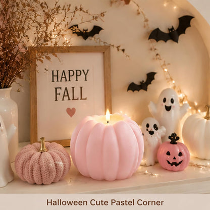 Pink Fall Decor, Fall Decorations for Home, Large Flameless Pumpkin Candle