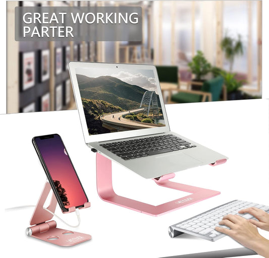 Laptop Stand for Desk, Pink, Up to 15.6" Laptop